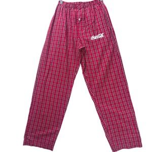 Coca-Cola Coke Adult Pajama Pants Red Plaid Straight Leg Novelty Logo Sz Small‎